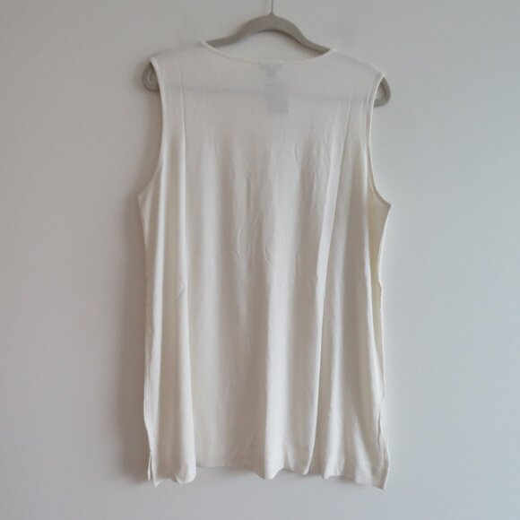 J. JILL Wearever Collection Sleeveless Tunic Tank Top in Cream Travel Size L NWT - Picture 7 of 11